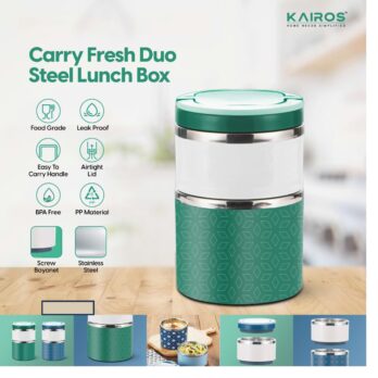 CARRY FRESH DUO STEEL LUNCH BOX