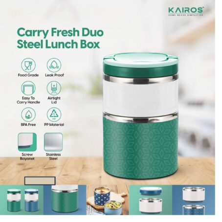 CARRY FRESH DUO STEEL LUNCH BOX