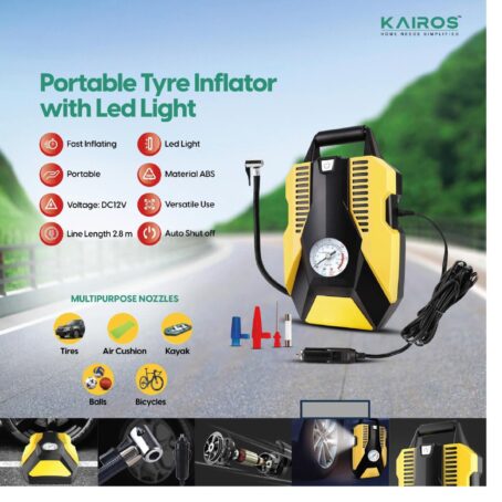 PORTABLE TYRE INFLATOR WITH LeD LIGHT