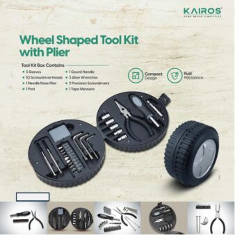 WHEEL SHAPED TOOL KIT WITH PLIER