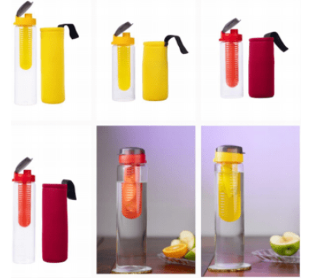 FUZE BOROSILICATE GLASS FRUIT INFUSER BOTTLE